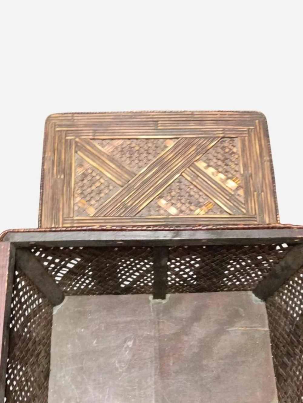 Woven Rattan Accent Storage‎ Chest in Brown